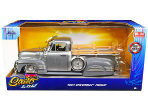 1951 Chevrolet 3100 Pickup Truck Lowrider Silver Metallic and Gray "Street Low" Series 1/24 Diecast Model Car by Jada - Premium Pickup Trucks Models from Jada - Just $48.22! Shop now at Rapidvehicles