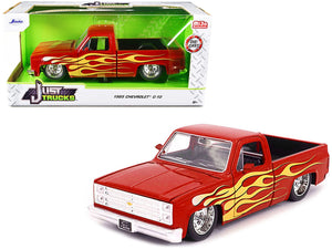 1985 Chevrolet C10 Pickup Truck Red with Flames "Just Trucks" Series 1/24 Diecast Model Car by Jada - Premium Pickup Trucks Models from Jada - Just $48.22! Shop now at Rapidvehicles