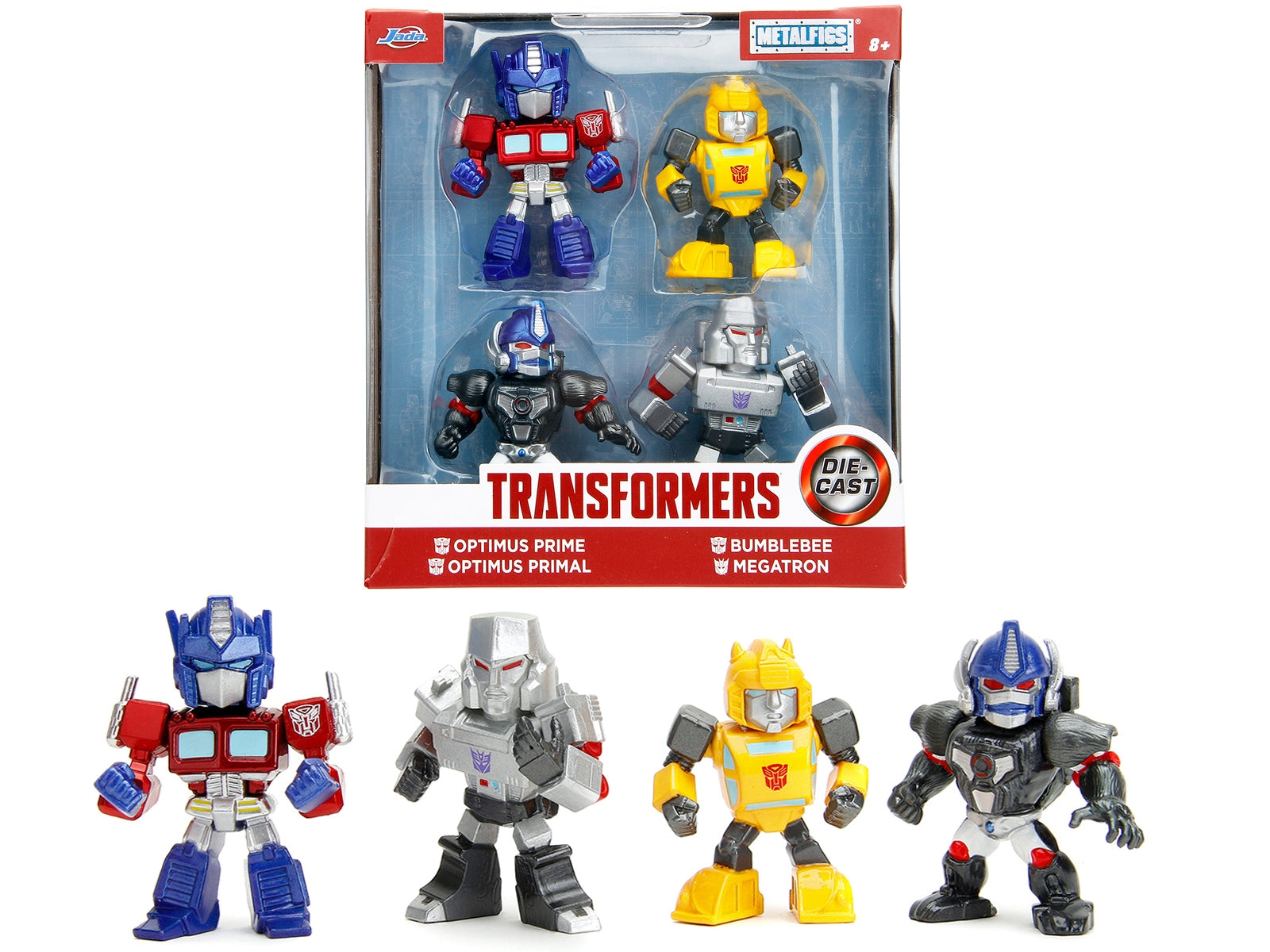 Set of 4 Diecast Figures "Transformers" TV Series "Metalfigs" Series Diecast Models by Jada - Premium Figures from Jada - Just $43.99! Shop now at Rapidvehicles