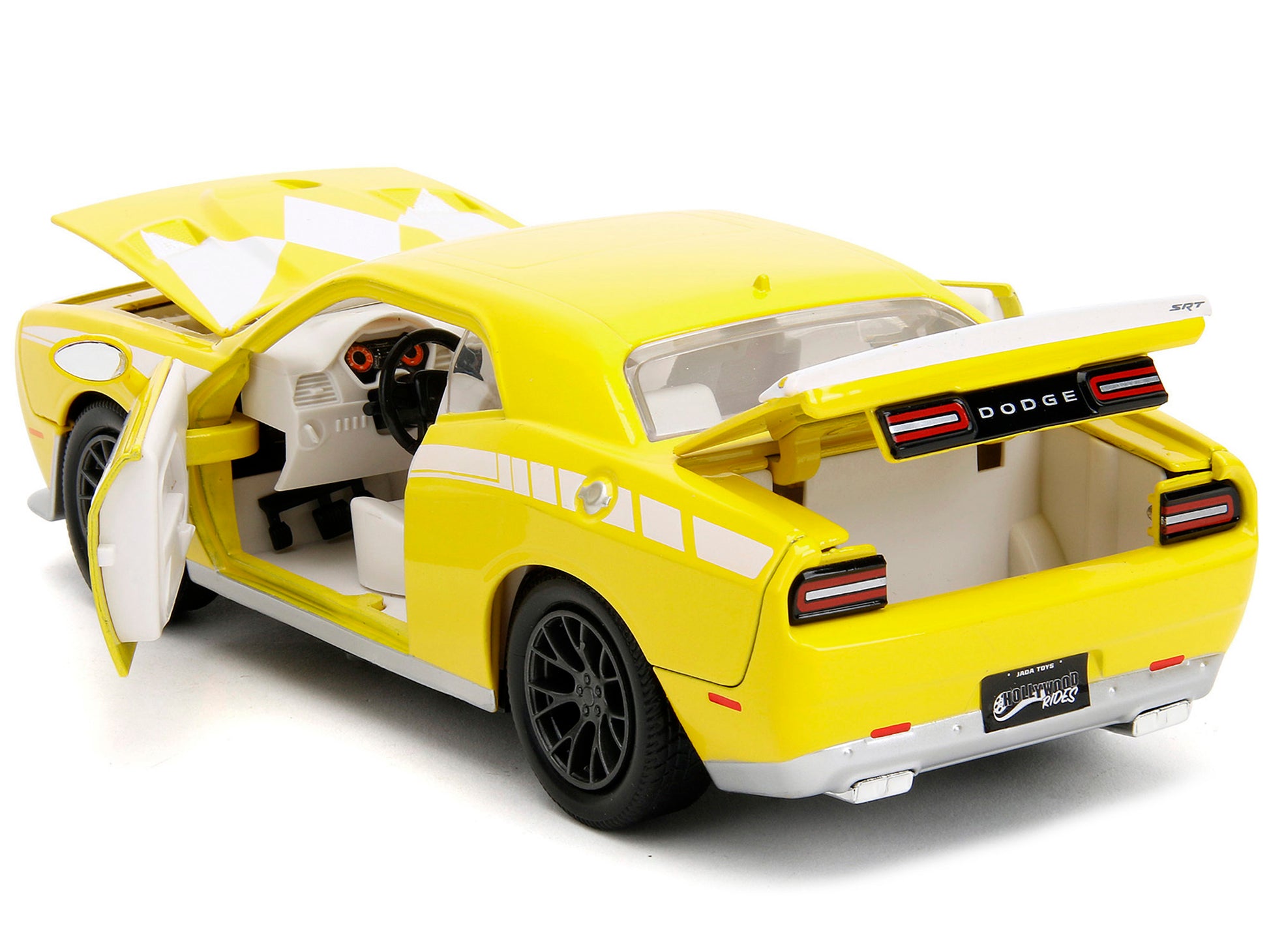 2015 Dodge Challenger SRT Hellcat Yellow with Graphics and Yellow - Premium Movie/TV Series Models from Jada - Just $64.79! Shop now at Rapidvehicles