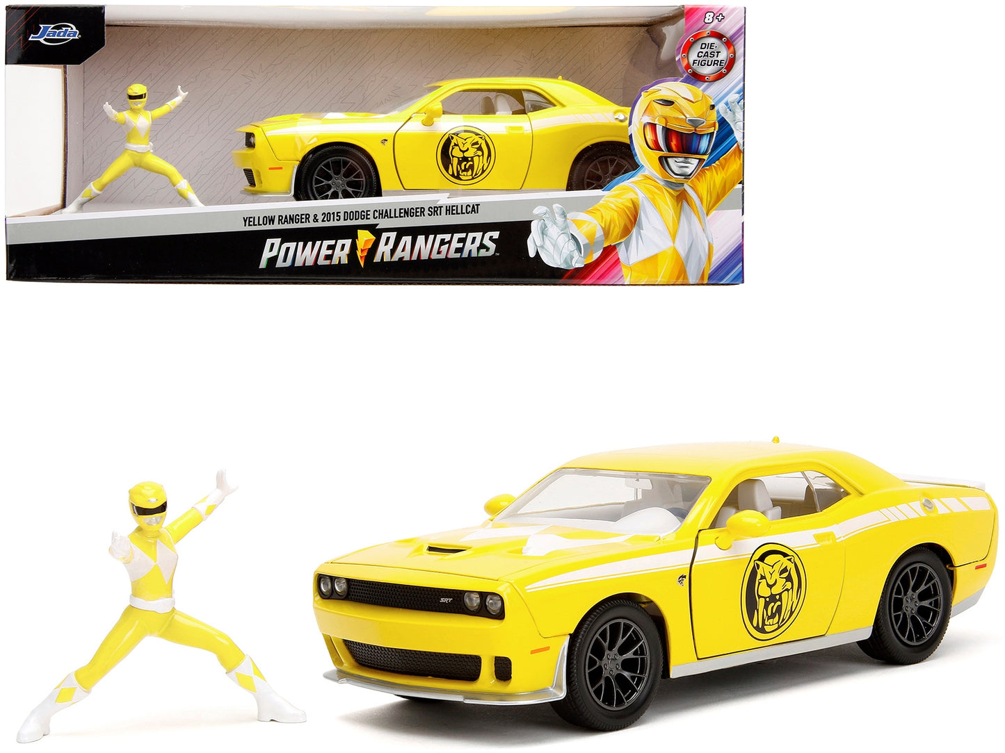 2015 Dodge Challenger SRT Hellcat Yellow with Graphics and Yellow - Premium Movie/TV Series Models from Jada - Just $64.79! Shop now at Rapidvehicles