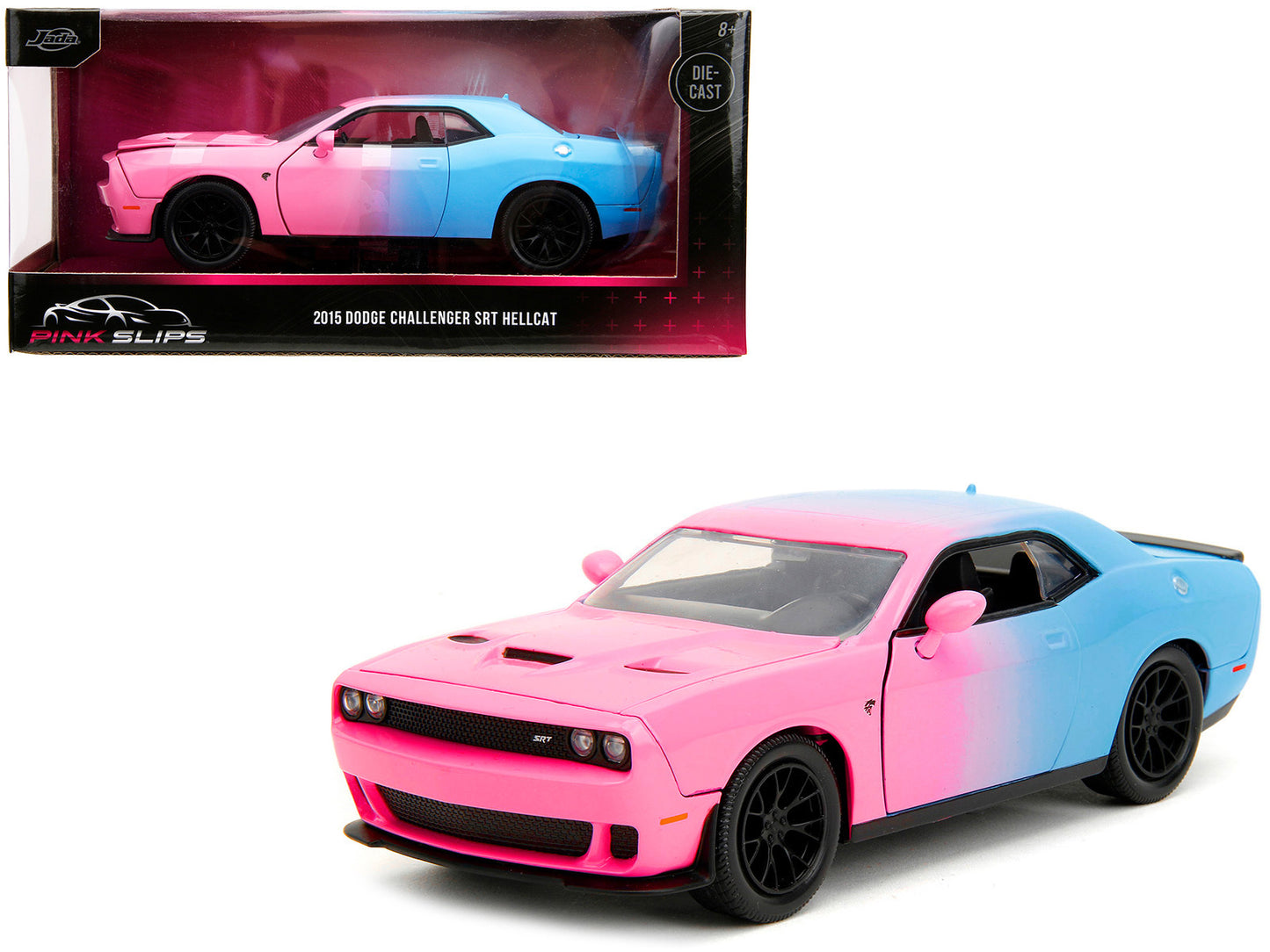 2015 Dodge Challenger SRT Hellcat Pink and Blue "Pink Slips" - Premium Dodge Models from Jada - Just $62.99! Shop now at Rapidvehicles