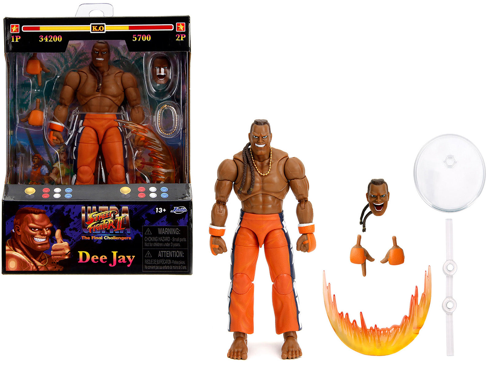 Dee Jay 6" Moveable Figure with Accessories and Alternate Head and Hands "Ultra Street Fighter II: The Final Challengers" (2017) Video Game Model by Jada free shipping USA
