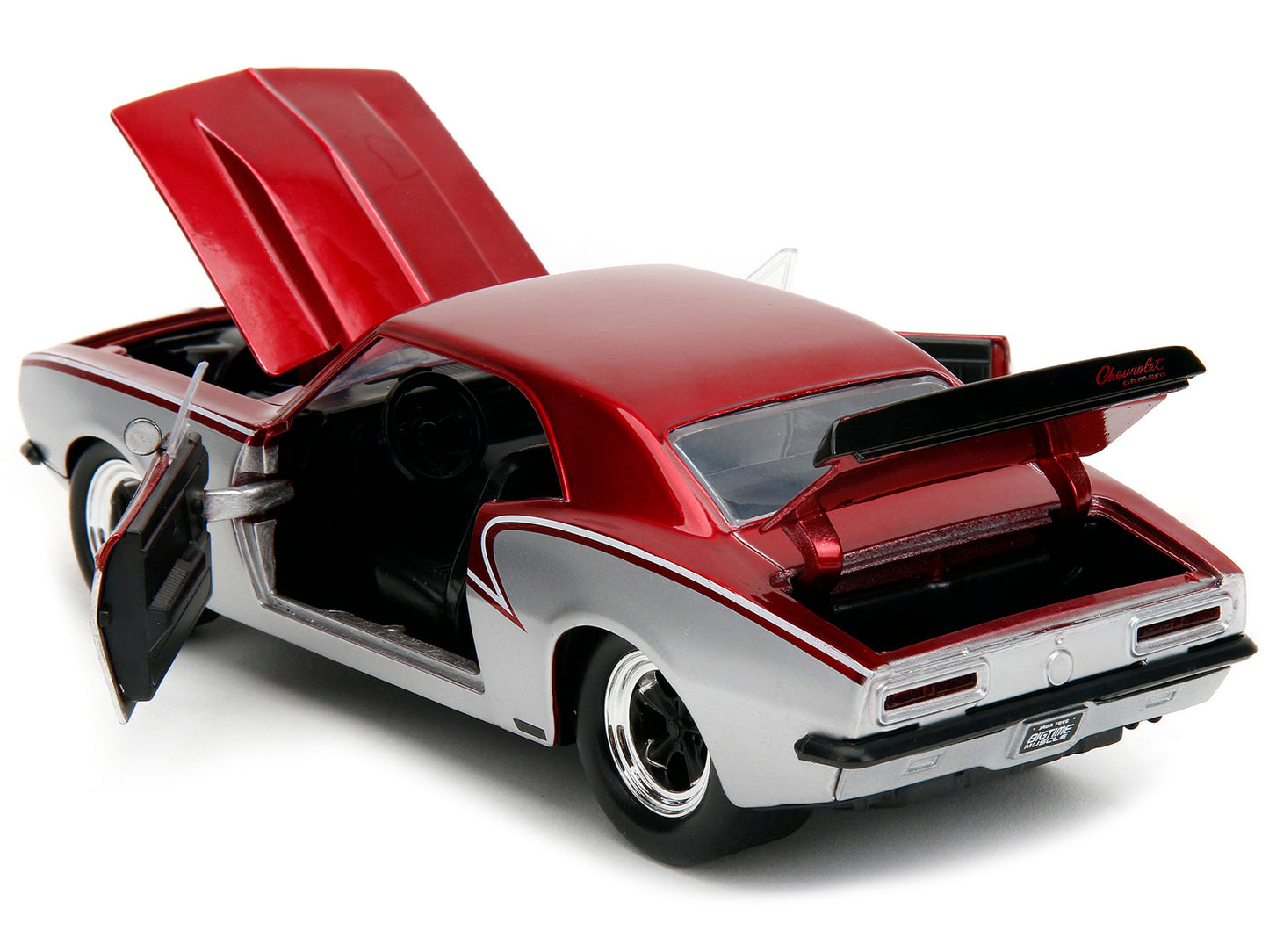 1967 Chevrolet Camaro Candy Red and Silver Metallic "Bigtime - Premium Chevrolet Models from Jada - Just $62.09! Shop now at Rapidvehicles