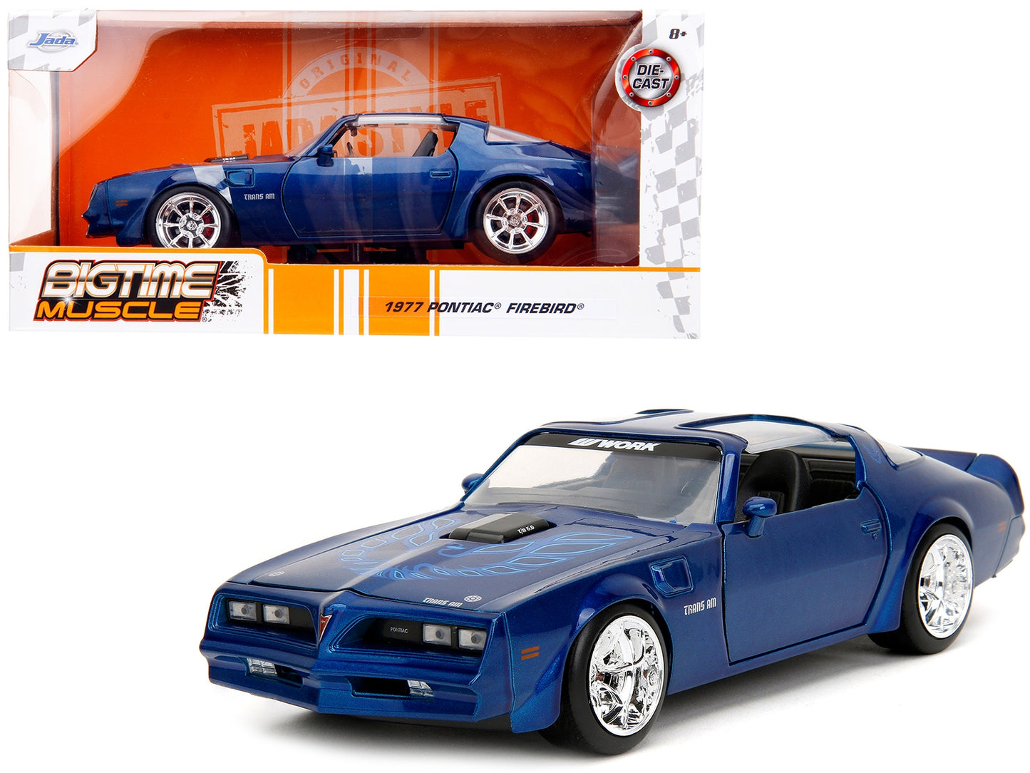 1977 Pontiac Firebird Trans Am Blue Metallic "Bigtime Muscle" - Premium Pontiac Models from Jada - Just $62.09! Shop now at Rapidvehicles