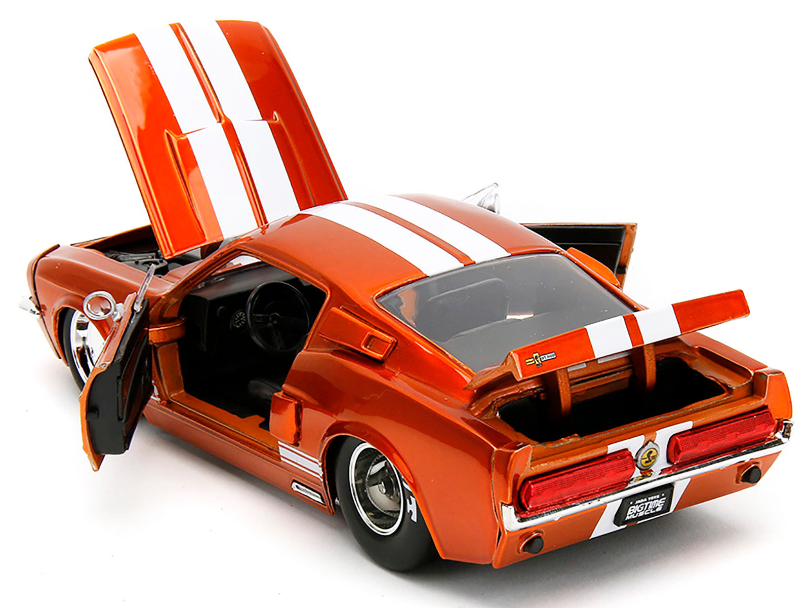 1967 Ford Mustang Shelby GT500 Candy Orange with White Stripes "Bigtime Muscle" Series 1/24 Diecast Model Car by Jada - Premium Mustang Models from Jada - Just $45.99! Shop now at Rapidvehicles