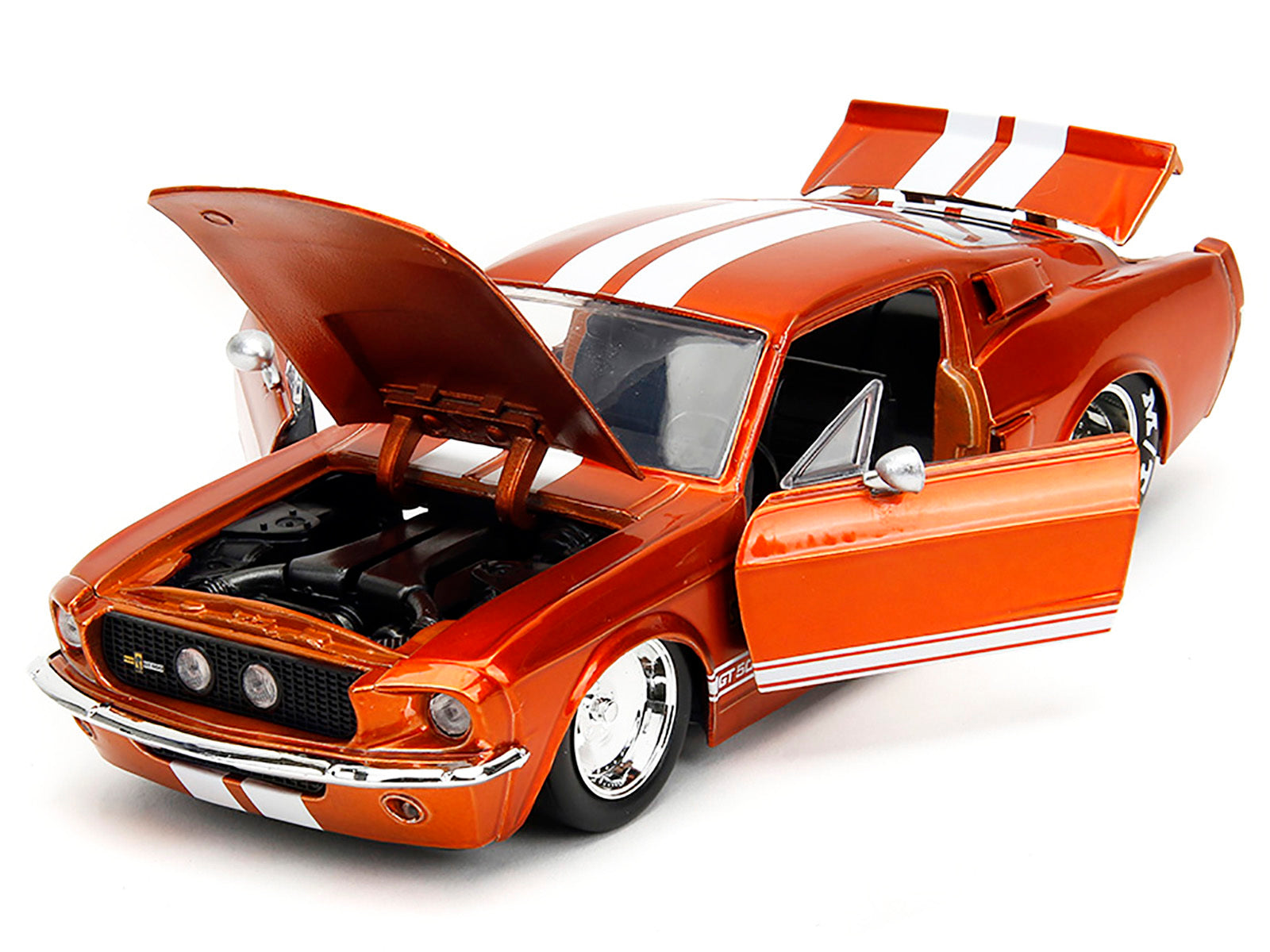 1967 Ford Mustang Shelby GT500 Candy Orange with White Stripes "Bigtime Muscle" Series 1/24 Diecast Model Car by Jada - Premium Mustang Models from Jada - Just $45.99! Shop now at Rapidvehicles