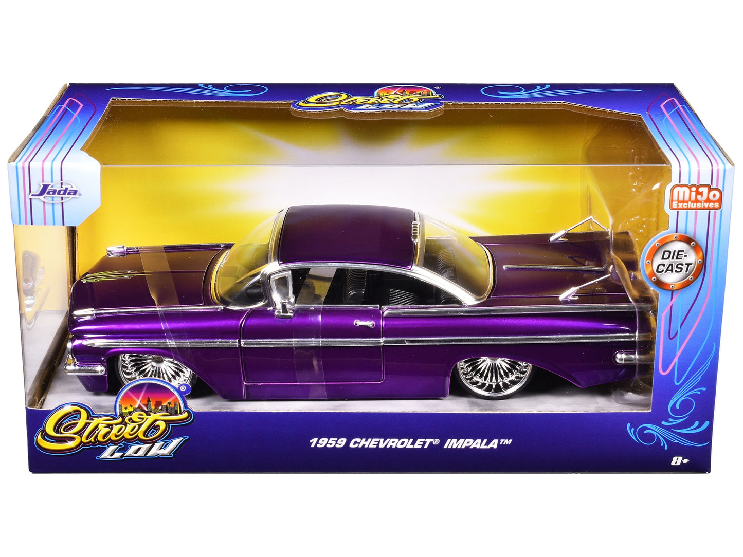 1959 Chevrolet Impala Lowrider Candy Purple with DUB Wire Wheels - Premium Chevrolet Models from Jada - Just $62.99! Shop now at Rapidvehicles