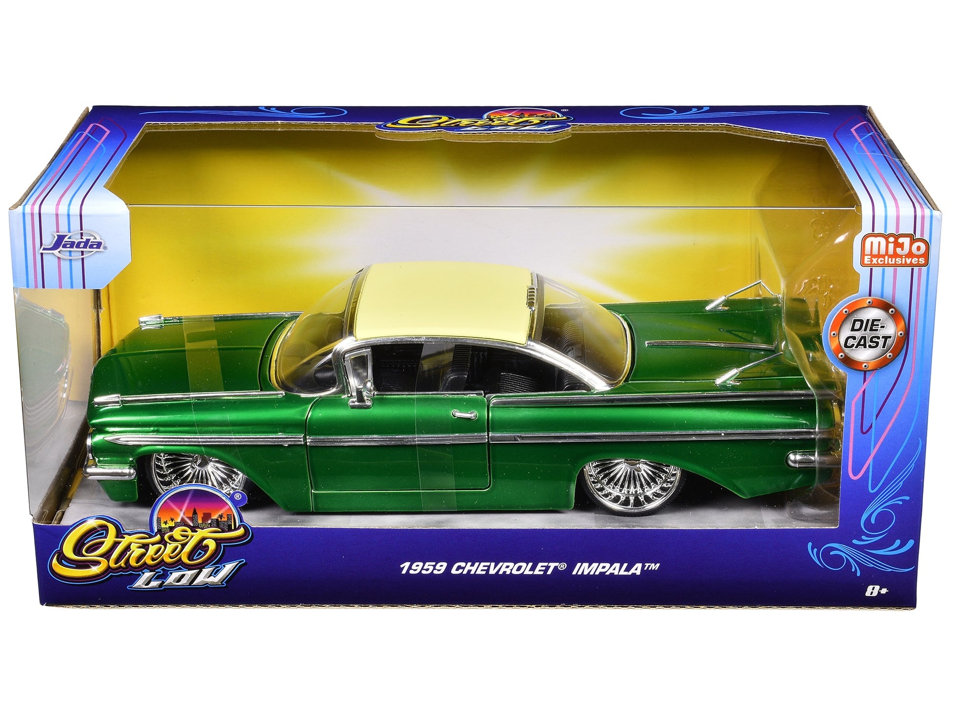 1959 Chevrolet Impala Lowrider Green Metallic with Cream Top and - Premium Chevrolet Models from Jada - Just $62.99! Shop now at Rapidvehicles