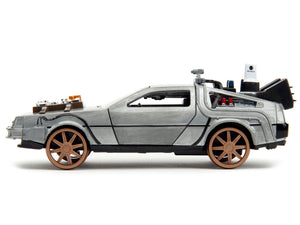 DeLorean DMC (Time Machine) Brushed Metal Train Wheel Version "Back to the Future Part III" (1990) Movie "Hollywood Rides" Series 1/32 Diecast Model Car by Jada - Premium Movie/TV Series Models from Jada - Just $26.68! Shop now at Rapidvehicles