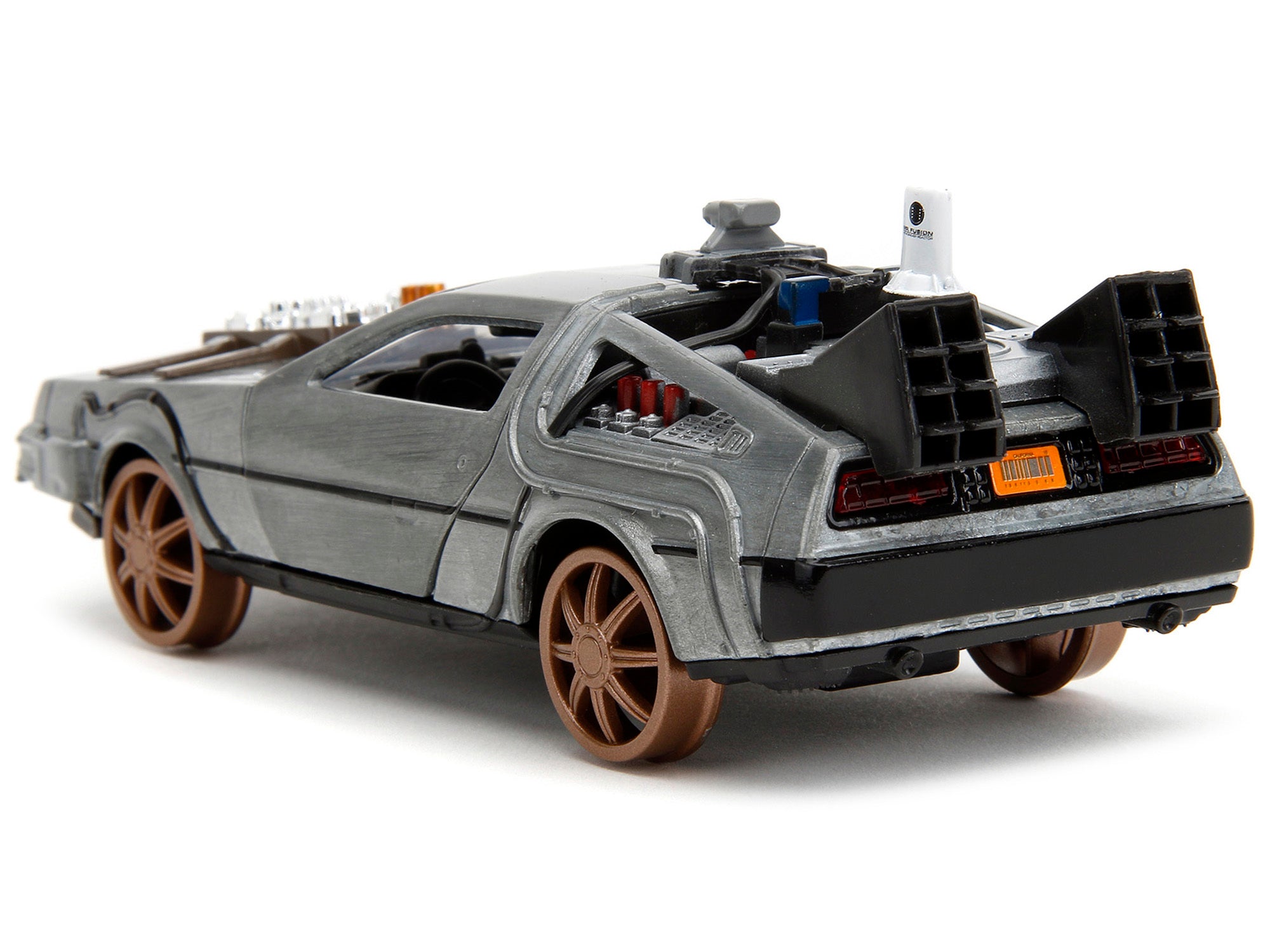 DeLorean DMC (Time Machine) Brushed Metal Train Wheel Version "Back to the Future Part III" (1990) Movie "Hollywood Rides" Series 1/32 Diecast Model Car by Jada - Premium Movie/TV Series Models from Jada - Just $26.68! Shop now at Rapidvehicles