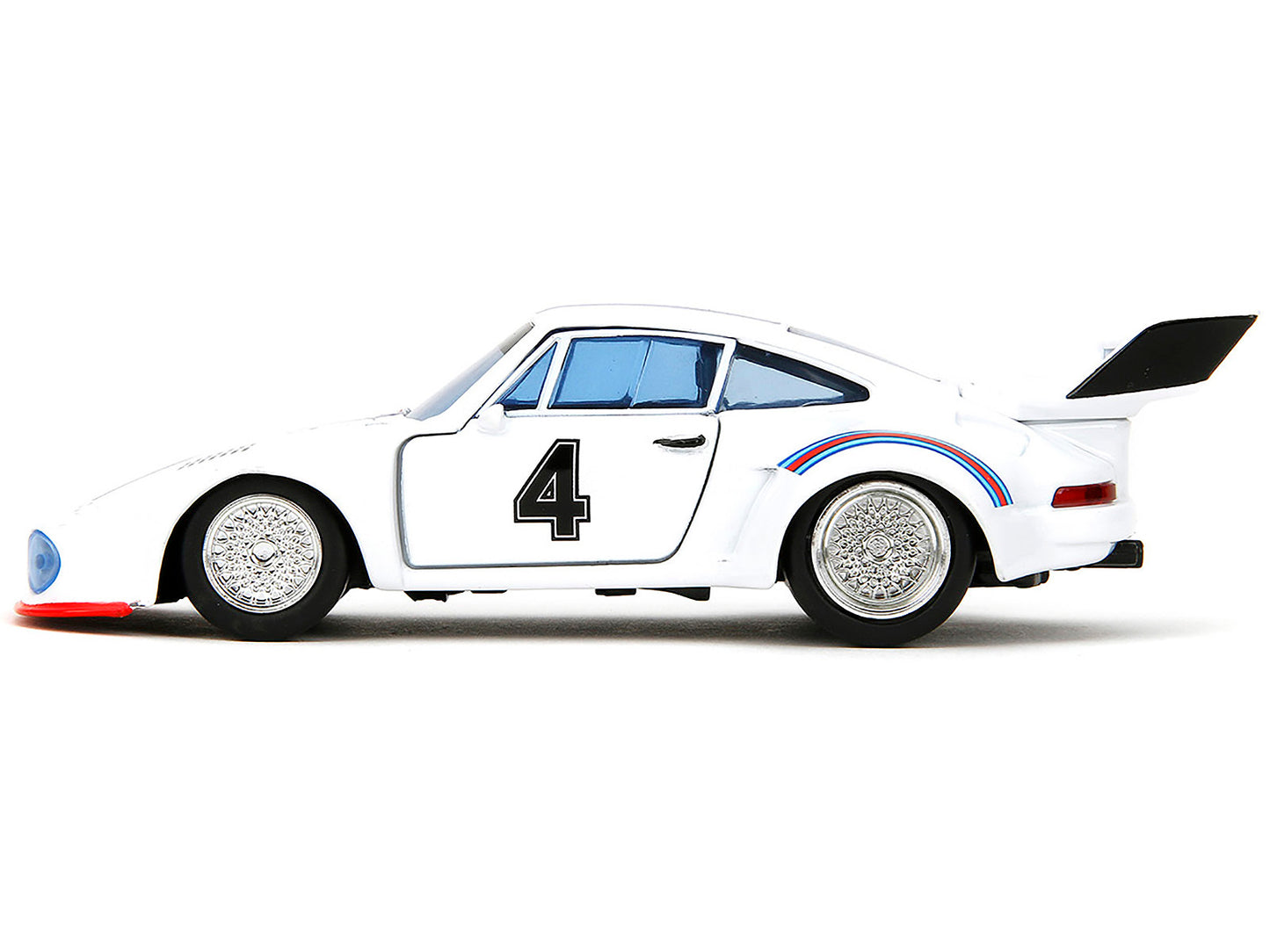 Porsche 935 Turbo #4 "Jazz" White with Blue and Red Stripes - Premium Porsche Models from Jada - Just $24.01! Shop now at Rapidvehicles