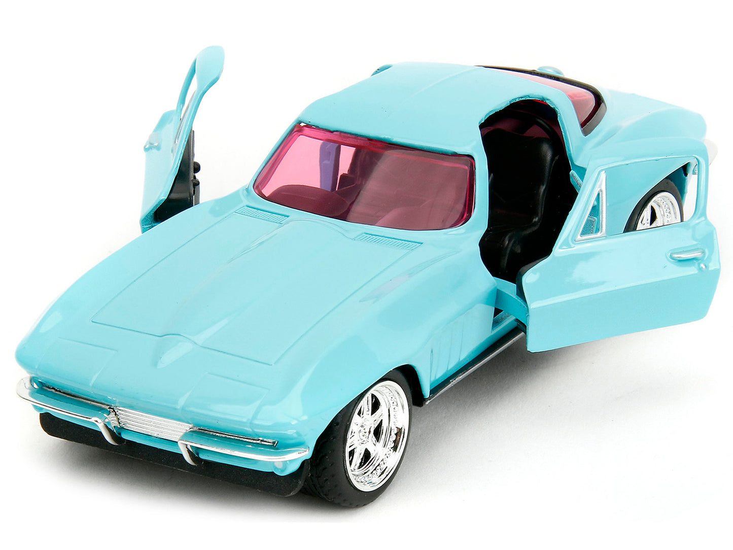 1966 Chevrolet Corvette Light Blue with Pink Tinted Windows "Pink - Premium Corvette Models from Jada - Just $29.69! Shop now at Rapidvehicles