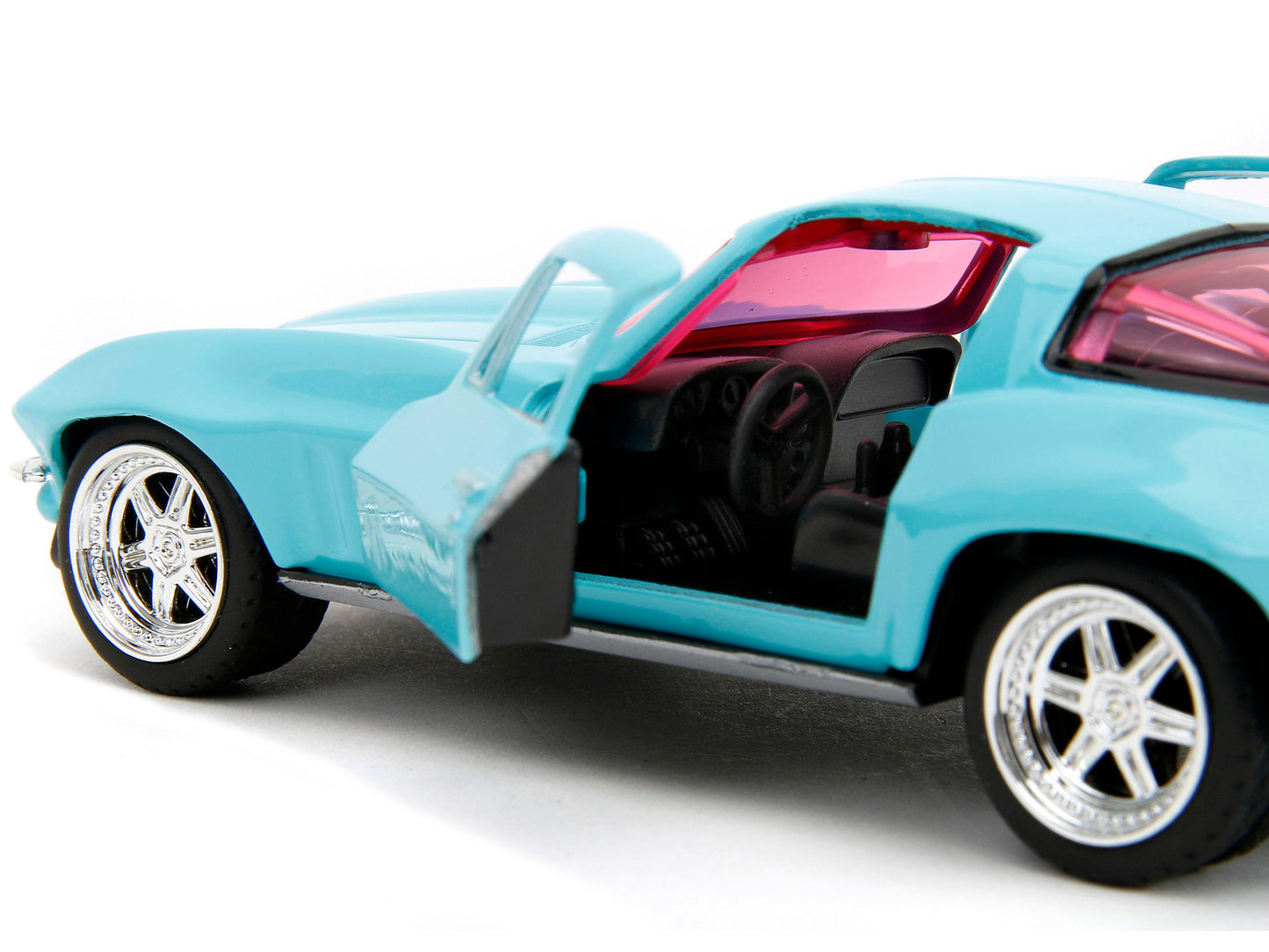 1966 Chevrolet Corvette Light Blue with Pink Tinted Windows "Pink - Premium Corvette Models from Jada - Just $29.69! Shop now at Rapidvehicles