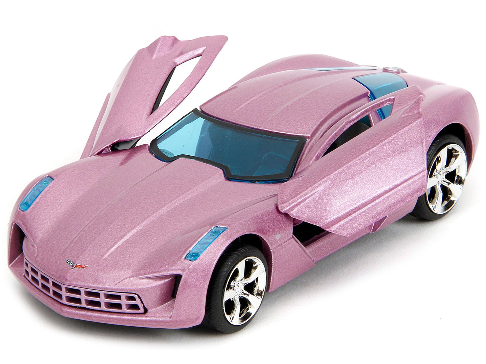 2009 Chevrolet Corvette Stingray Concept Pink Metallic with Blue - Premium Corvette Models from Jada - Just $26.68! Shop now at Rapidvehicles