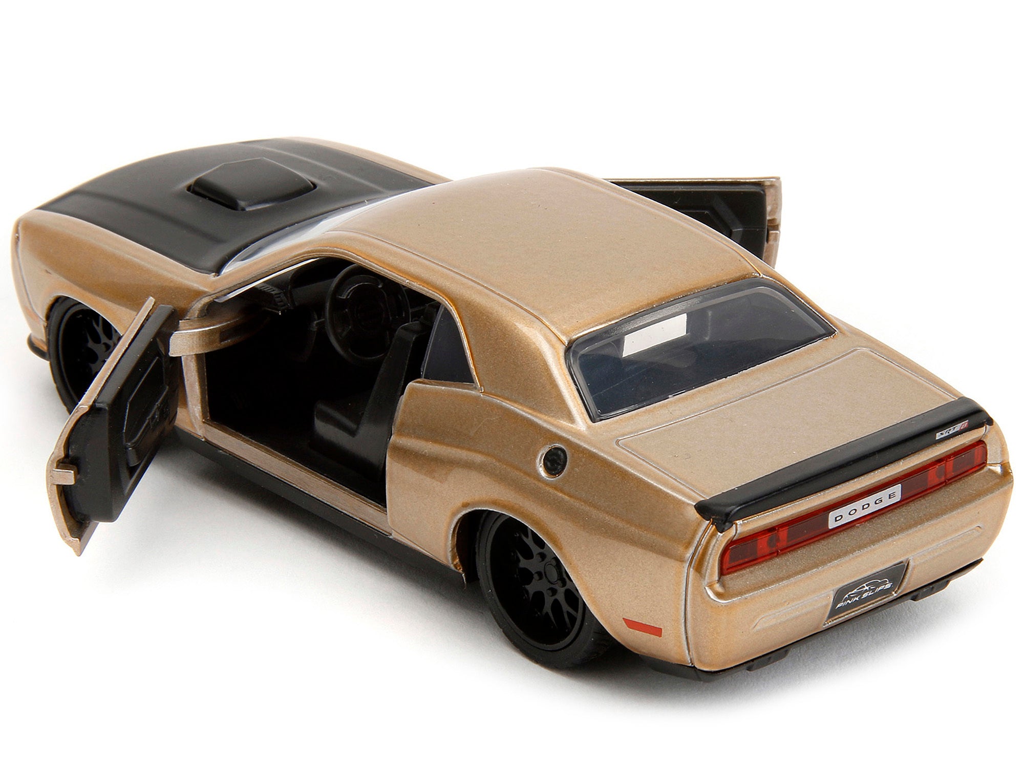 2012 Dodge Challenger SRT8 Gold Metallic with Black Hood "Pink Slips" Series 1/32 Diecast Model Car by Jada - Premium Dodge Models from Jada - Just $19.99! Shop now at Rapidvehicles