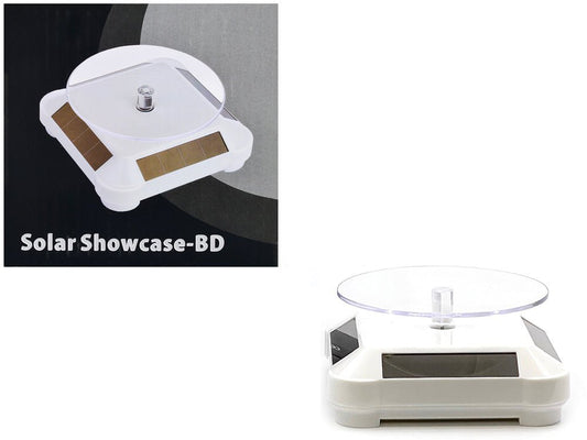3.5″ Solar Rotating Display Stand with White Base for 1/64 Scale Model Cars free shipping USA - Rapid Vehicles