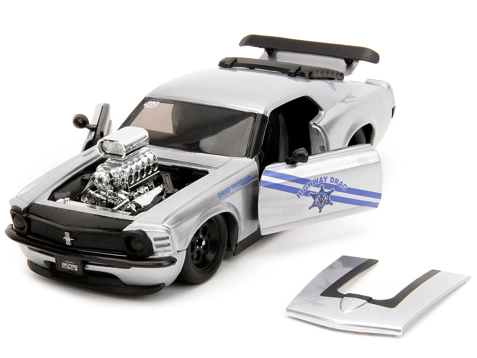 1970 Ford Mustang Boss 429 Silver Metallic "Highway Drag - Drag - Premium Mustang Models from Jada - Just $62.09! Shop now at Rapidvehicles