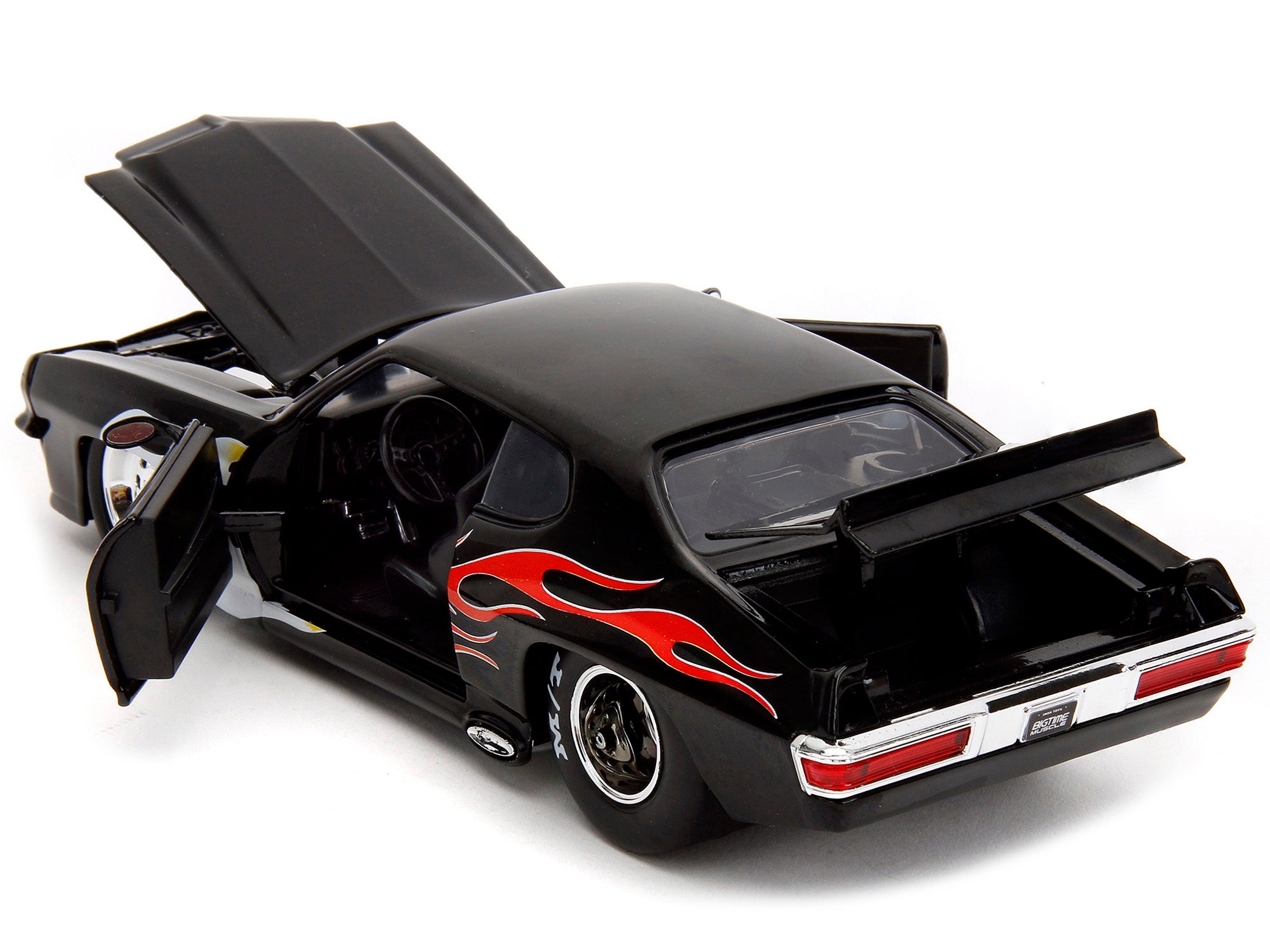 1971 Pontiac GTO Black with Flame Graphics "Bigtime Muscle" Series 1/24 Diecast Model Car by Jada - Premium Pontiac Models from Jada - Just $41.82! Shop now at Rapidvehicles