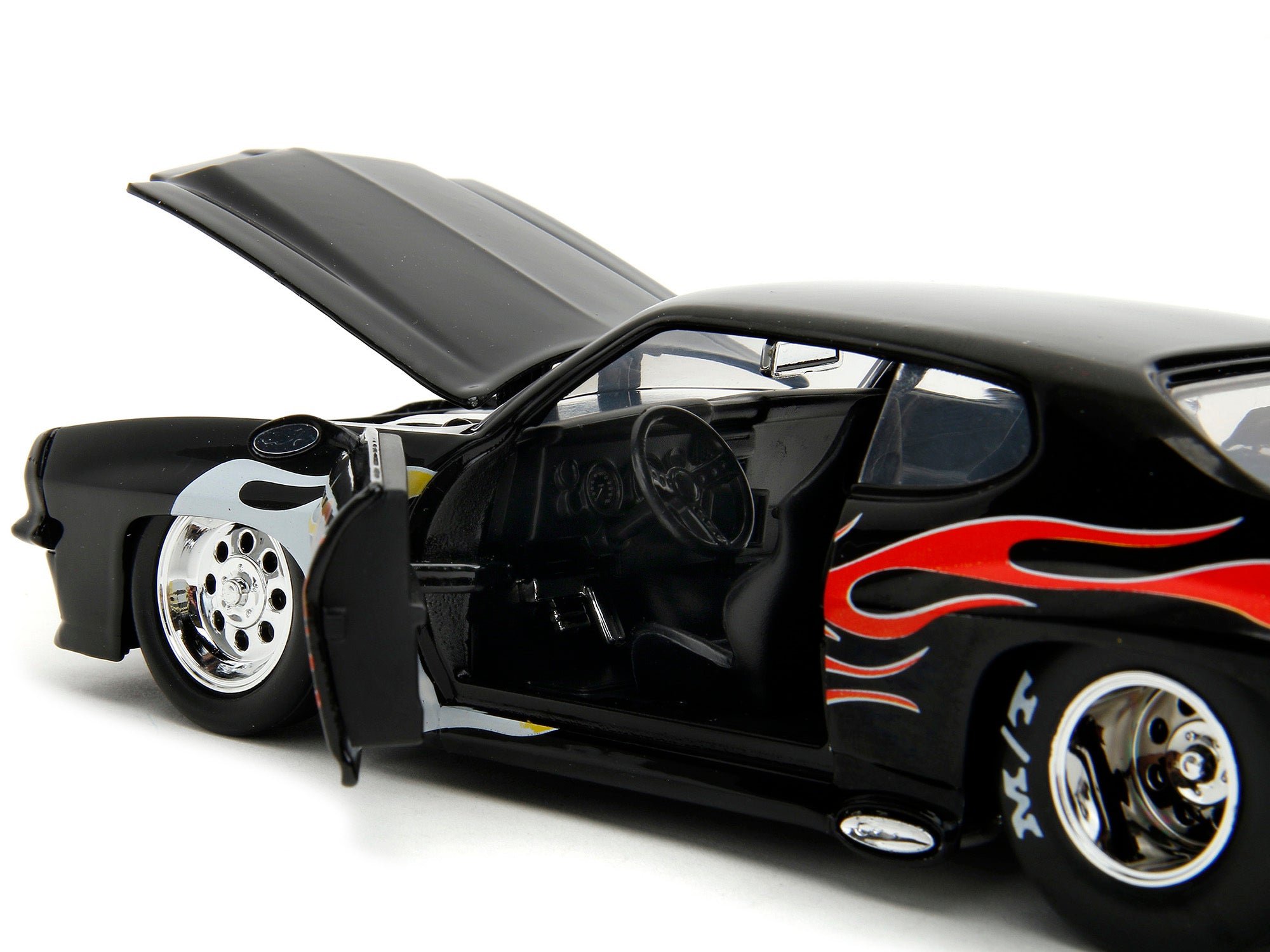 1971 Pontiac GTO Black with Flame Graphics "Bigtime Muscle" Series 1/24 Diecast Model Car by Jada - Premium Pontiac Models from Jada - Just $41.82! Shop now at Rapidvehicles