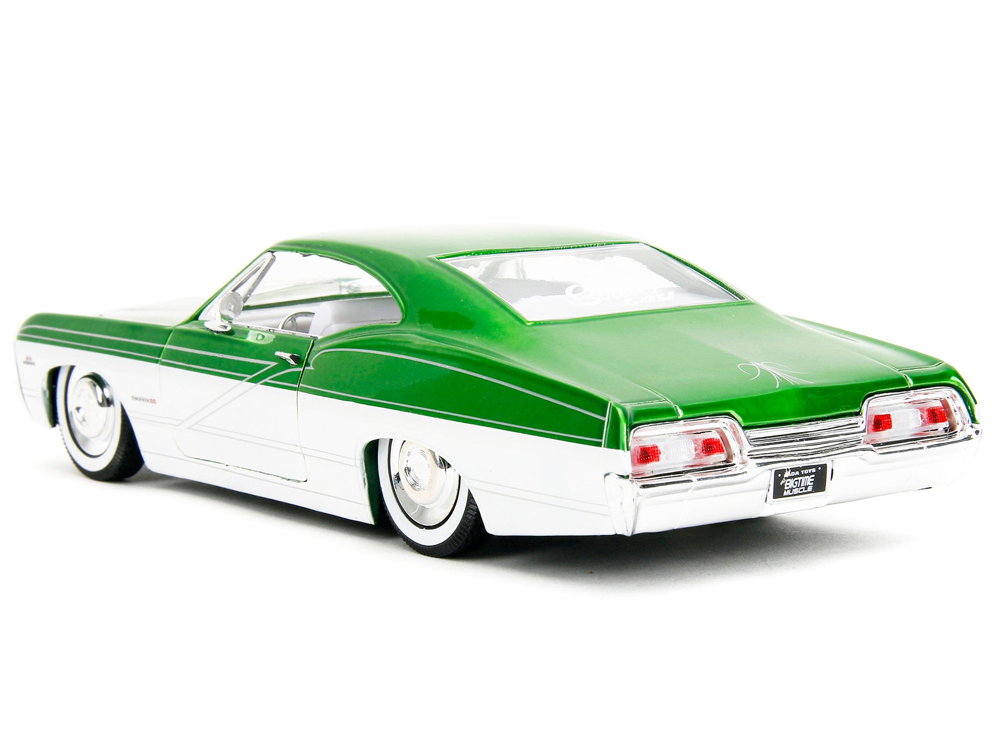 1967 Chevrolet Impala SS Green Metallic and White with White Interior "Bigtime Muscle" Series 1/24 Diecast Model Car by Jada - Premium Chevrolet Models from Jada - Just $56.38! Shop now at Rapidvehicles