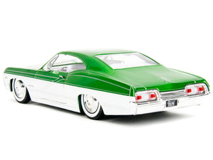 1967 Chevrolet Impala SS Green Metallic and White with White Interior "Bigtime Muscle" Series 1/24 Diecast Model Car by Jada - Premium Chevrolet Models from Jada - Just $45.99! Shop now at Rapidvehicles