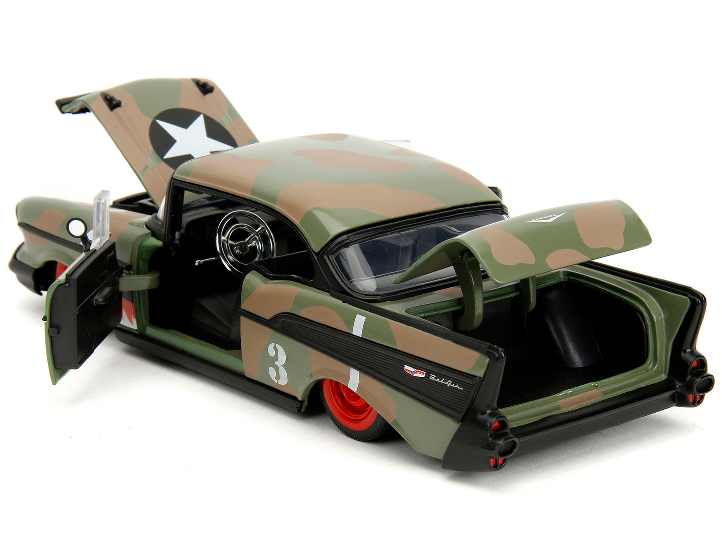 1957 Chevrolet Bel Air #3 Camouflage with Shark Mouth Graphics