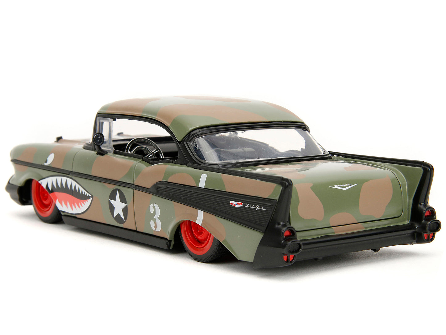 1957 Chevrolet Bel Air #3 Camouflage with Shark Mouth Graphics