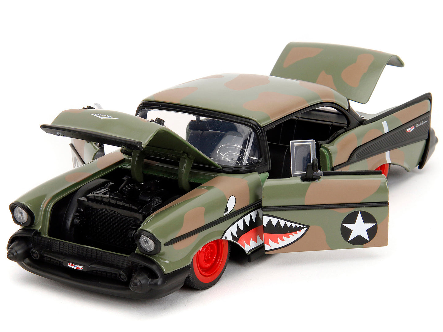 1957 Chevrolet Bel Air #3 Camouflage with Shark Mouth Graphics