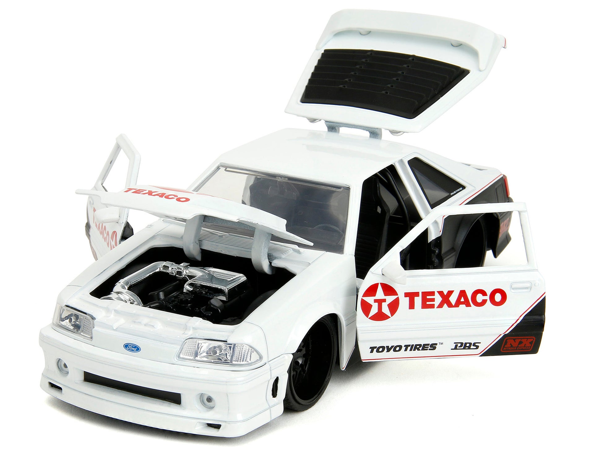 1989 Ford Mustang GT "Texaco" White and Matt Black with Graphics - Premium Mustang Models from Jada - Just $62.09! Shop now at Rapidvehicles