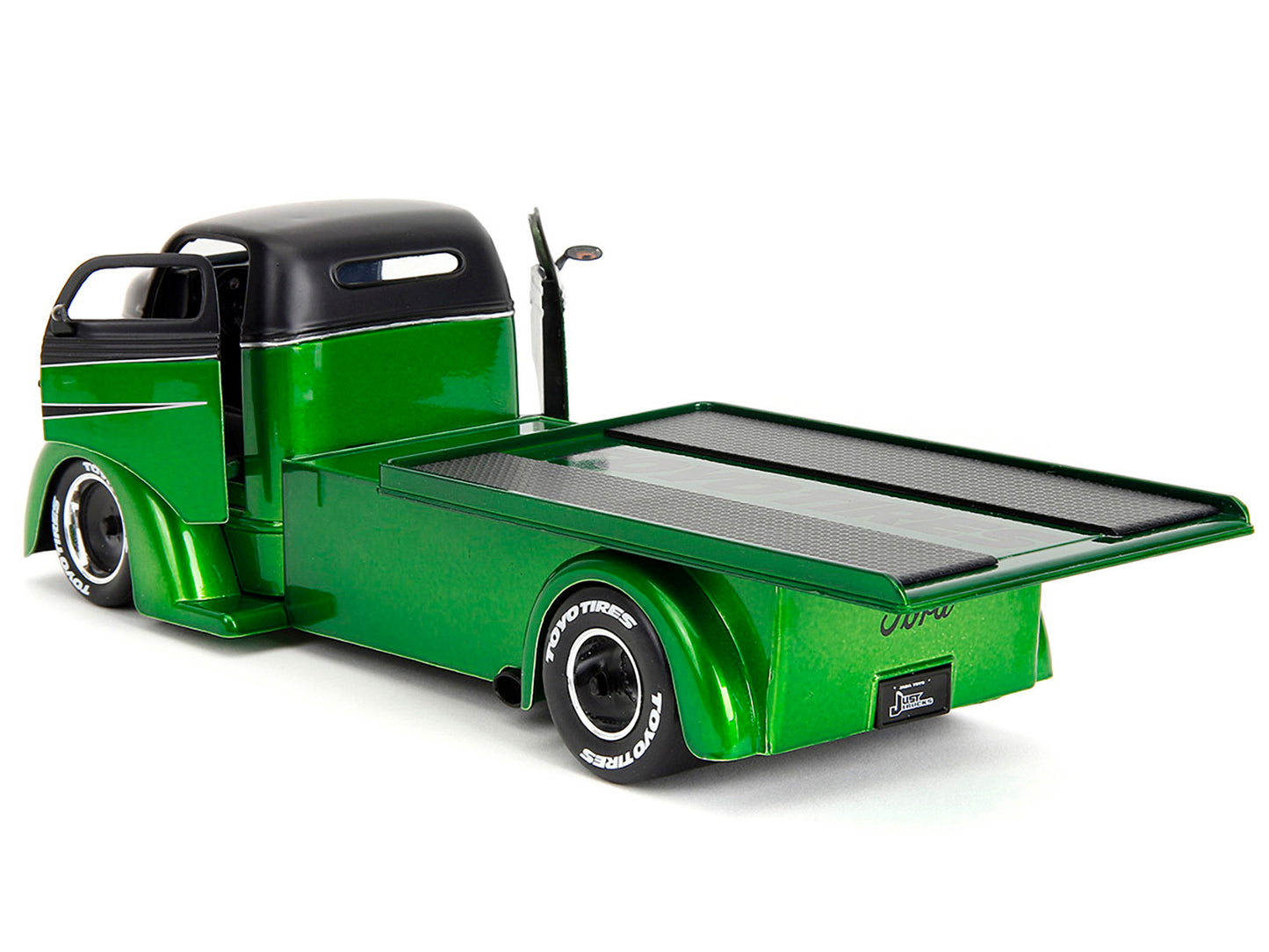 1947 Ford COE Flatbed Truck Green Metallic and Matt Black "Toyo - Premium Pickup Trucks Models from Jada - Just $61.19! Shop now at Rapidvehicles