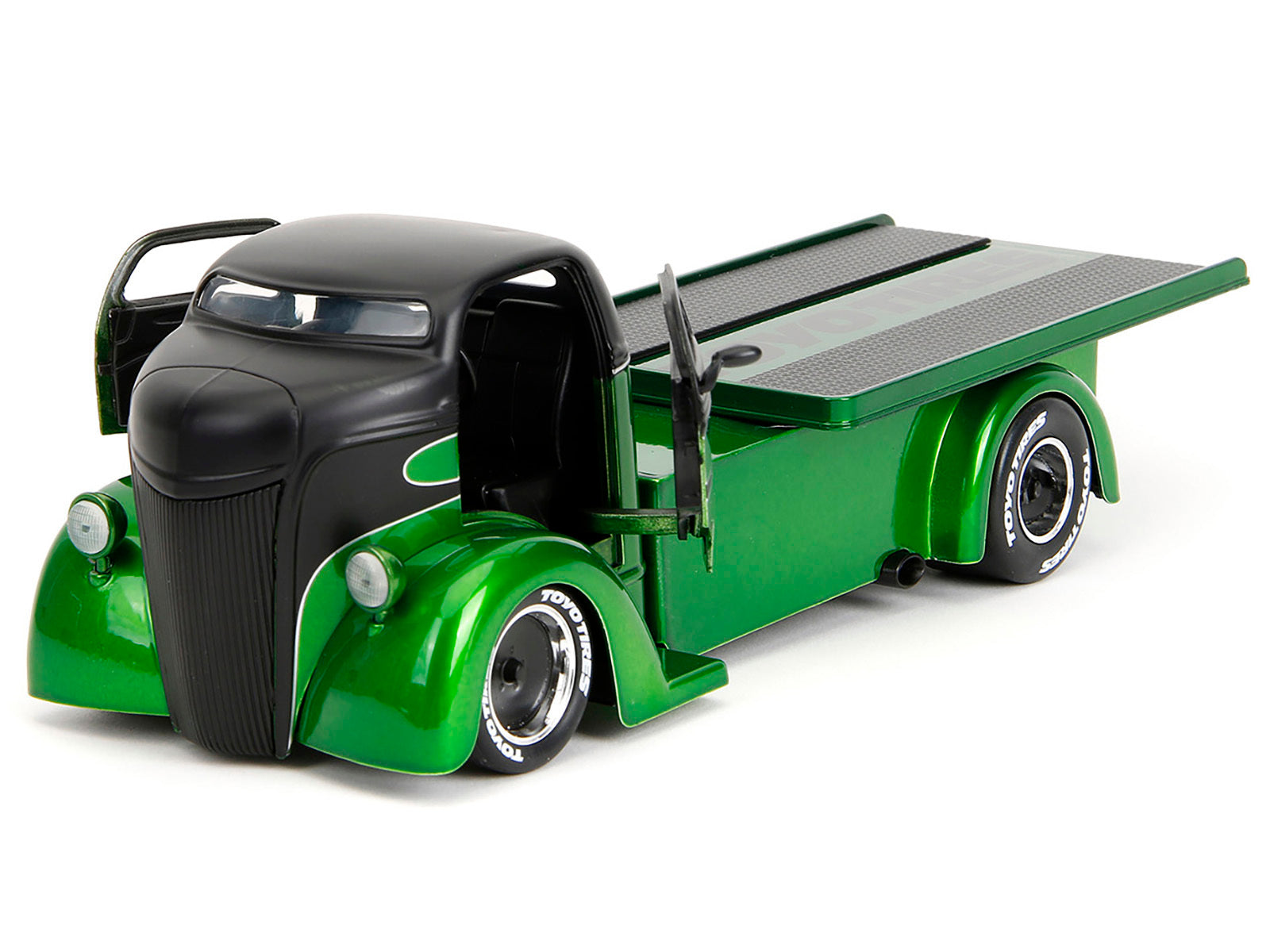 1947 Ford COE Flatbed Truck Green Metallic and Matt Black "Toyo - Premium Pickup Trucks Models from Jada - Just $61.19! Shop now at Rapidvehicles