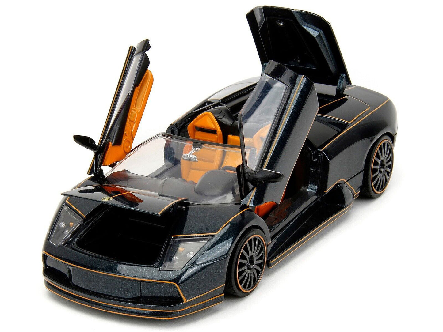 Lamborghini Murcielago Roadster Black Metallic with Orange - Premium Lamborghini Models from Jada - Just $62.99! Shop now at Rapidvehicles