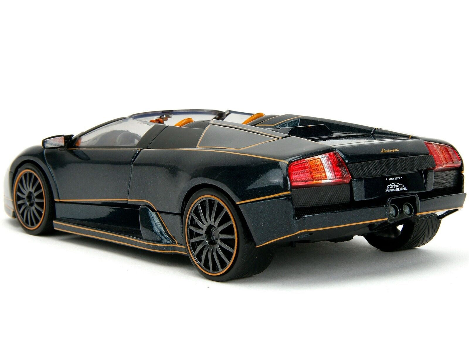 Lamborghini Murcielago Roadster Black Metallic with Orange Interior "Pink Slips" Series 1/24 Diecast Model Car by Jada - Premium Lamborghini Models from Jada - Just $57.18! Shop now at Rapidvehicles