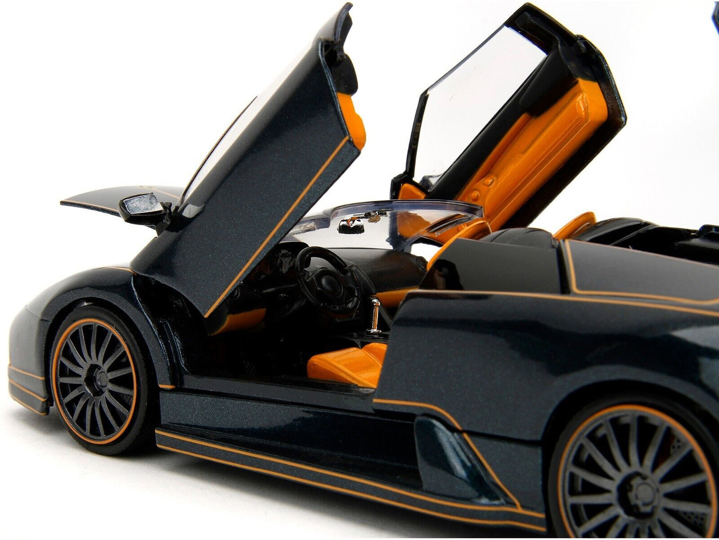 Lamborghini Murcielago Roadster Black Metallic with Orange - Premium Lamborghini Models from Jada - Just $62.99! Shop now at Rapidvehicles