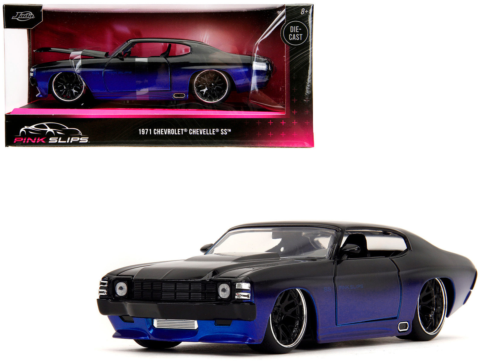 1971 Chevrolet Chevelle SS Black and Blue "Pink Slips" Series 1/24 Diecast Model Car by Jada - Premium Chevrolet Models from Jada - Just $57.18! Shop now at Rapidvehicles