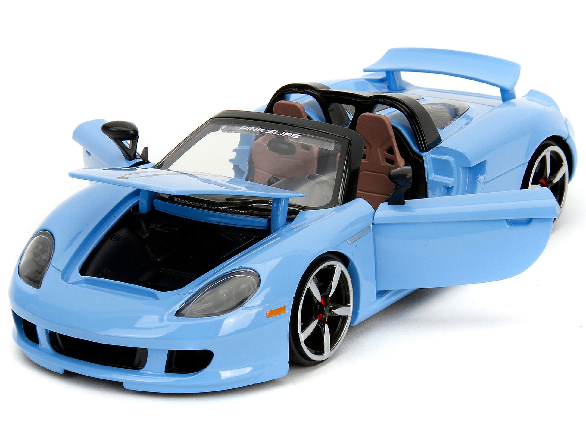 Porsche Carrera GT Convertible Blue with Black Stripes "Pink - Premium Porsche Models from Jada - Just $62.99! Shop now at Rapidvehicles