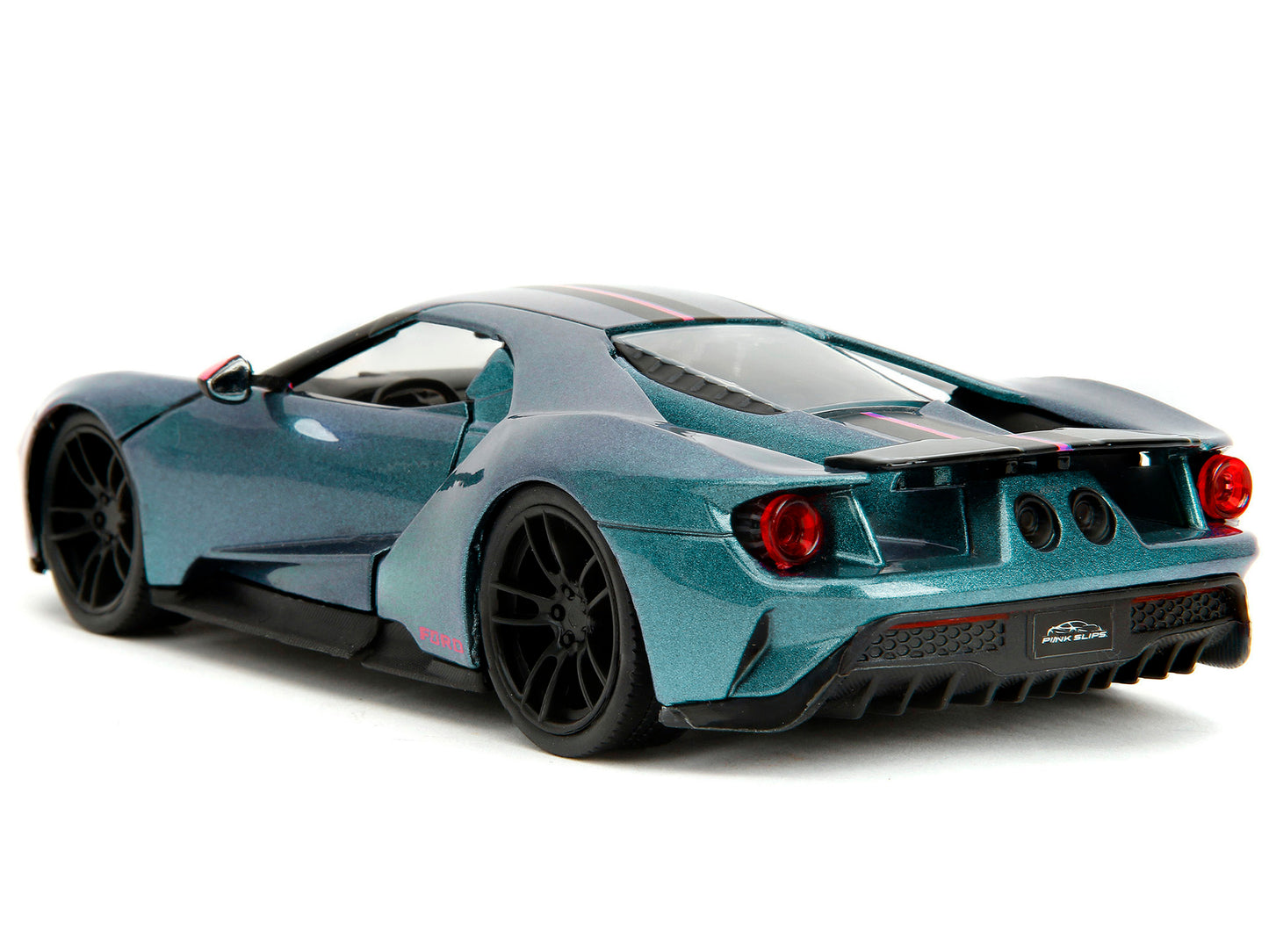 2017 Ford GT Blue Metallic with Pink and Black Stripes "Pink