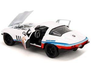 1966 Chevrolet Corvette #66 "Racing Spirit" White with Graphics "Bigtime Muscle" Series 1/24 Diecast Model Car by Jada - Premium Corvette Models from Jada - Just $56.38! Shop now at Rapidvehicles