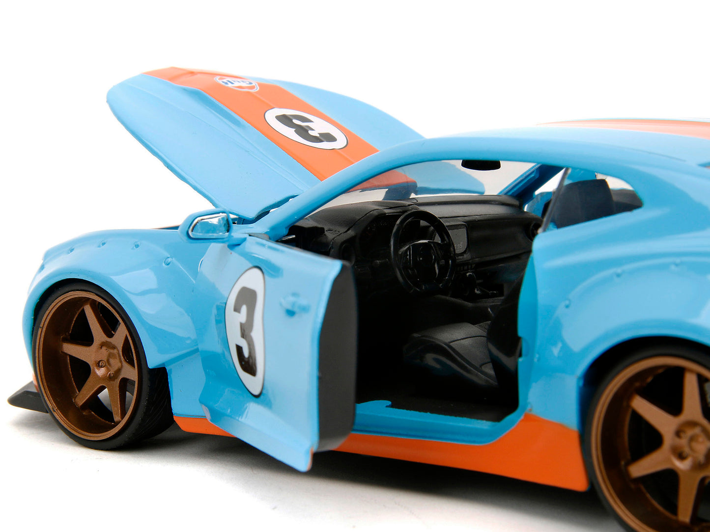 2016 Chevrolet Camaro Widebody #3 Light Blue with Orange Stripes - Premium Chevrolet Models from Jada - Just $62.09! Shop now at Rapidvehicles