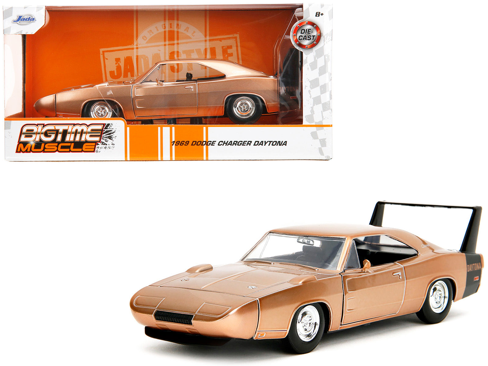 1969 Dodge Charger Daytona Bronze Metallic with Black Tail Stripe "Bigtime Muscle" Series 1/24 Diecast Model Car by Jada free shipping USA
