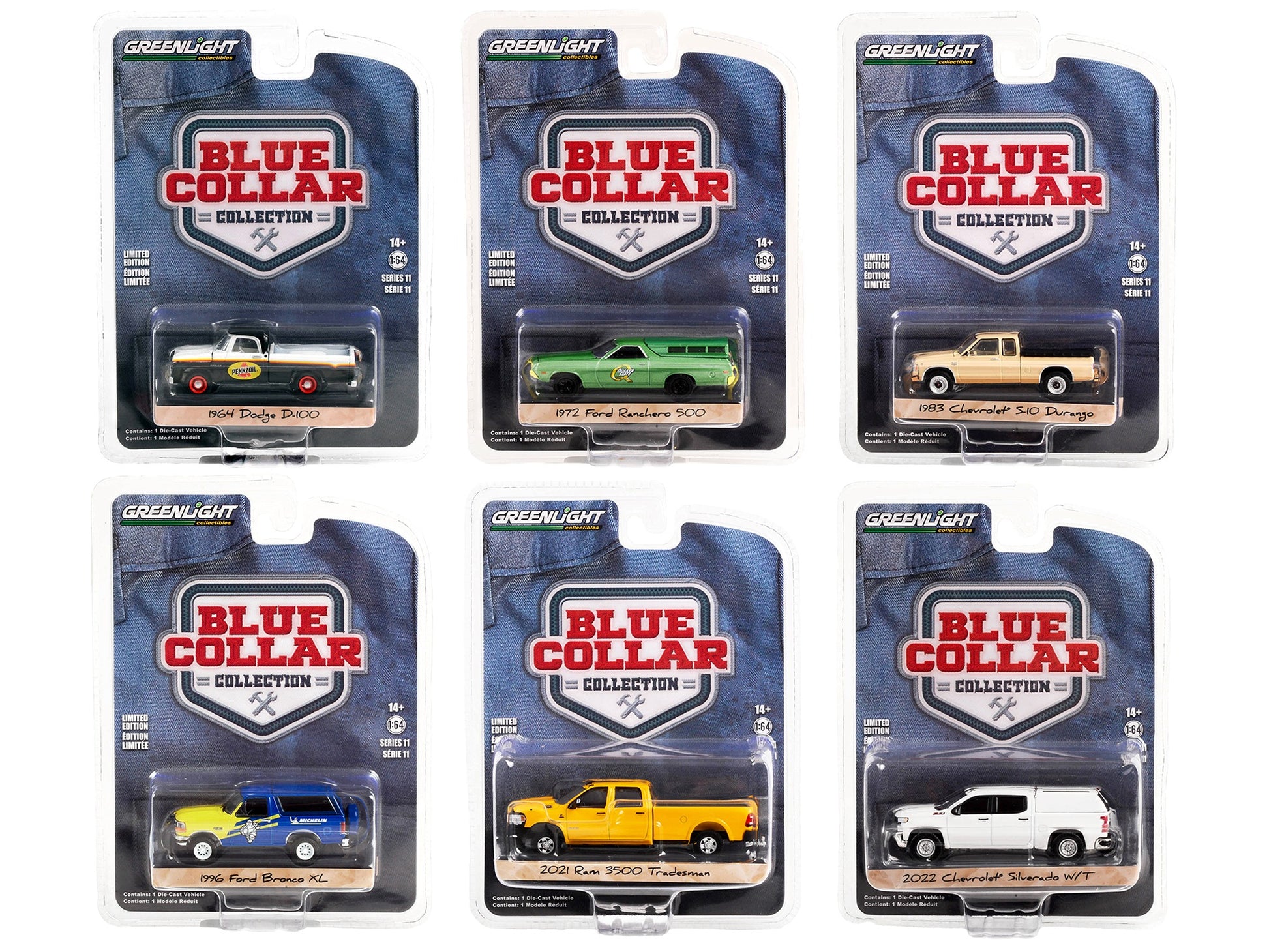 "Blue Collar Collection" Set of 6 pieces Series 11 1/64 Diecast - Premium 1/64 Scale Sets from Greenlight - Just $80.99! Shop now at Rapidvehicles