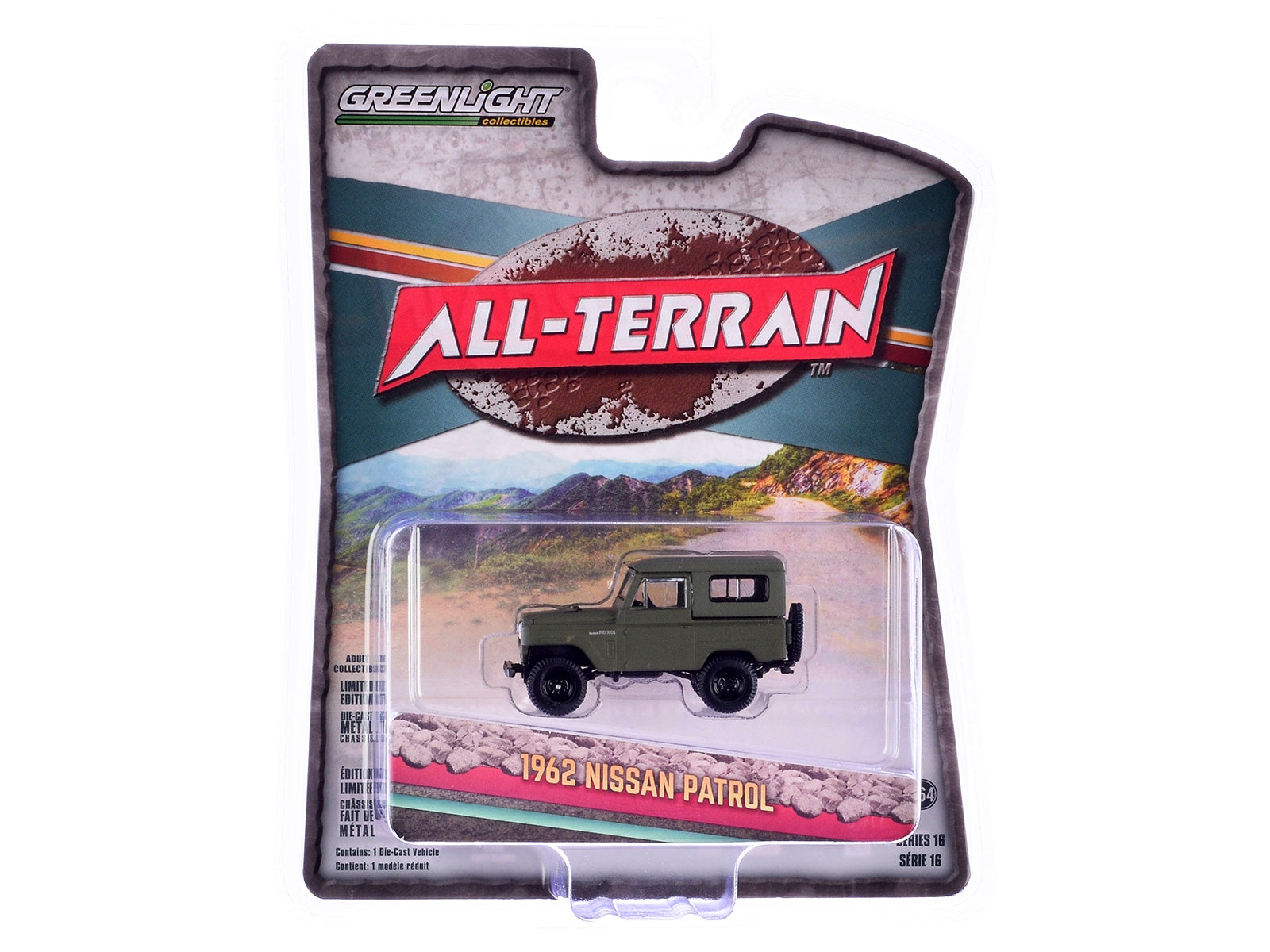 1962 Nissan Patrol Matt Olive Green "All Terrain" Series 16 1/64 Diecast Model Car by Greenlight - Premium Nissan Models from Greenlight - Just $23.45! Shop now at Rapidvehicles