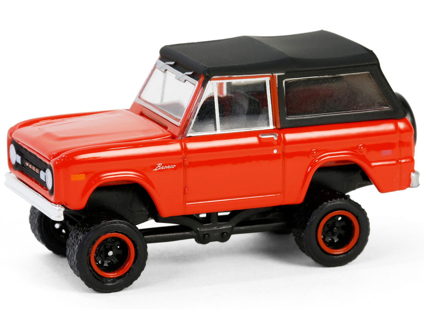 1969 Ford Bronco Poppy Red with Black Soft Top "All Terrain" - Premium Ford Models from Greenlight - Just $26.09! Shop now at Rapidvehicles