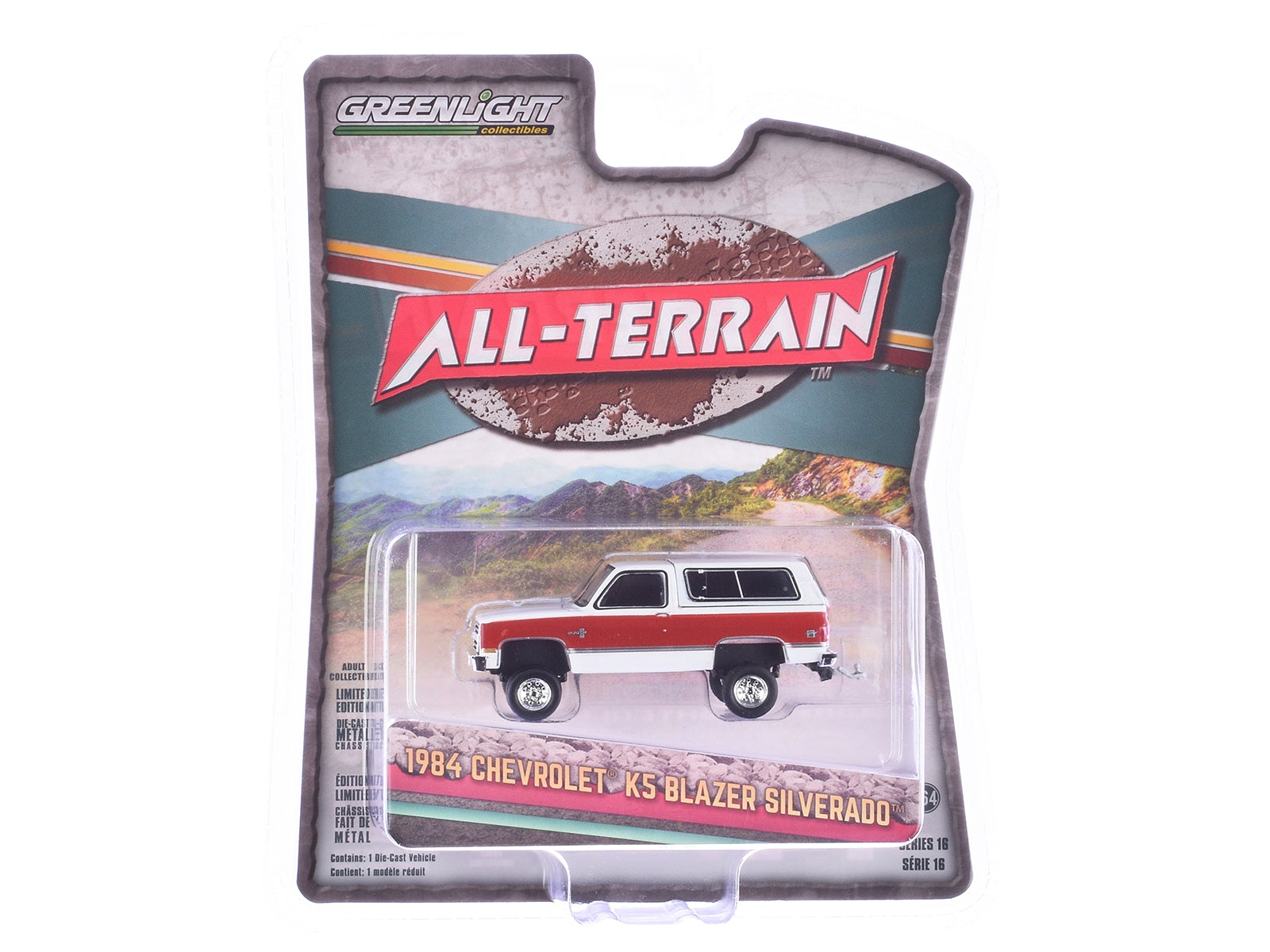 1984 Chevrolet K5 Blazer Silverado Frost White and Apple Red "All Terrain" Series 16 1/64 Diecast Model Car by Greenlight - Premium Chevrolet Models from Greenlight - Just $23.45! Shop now at Rapidvehicles