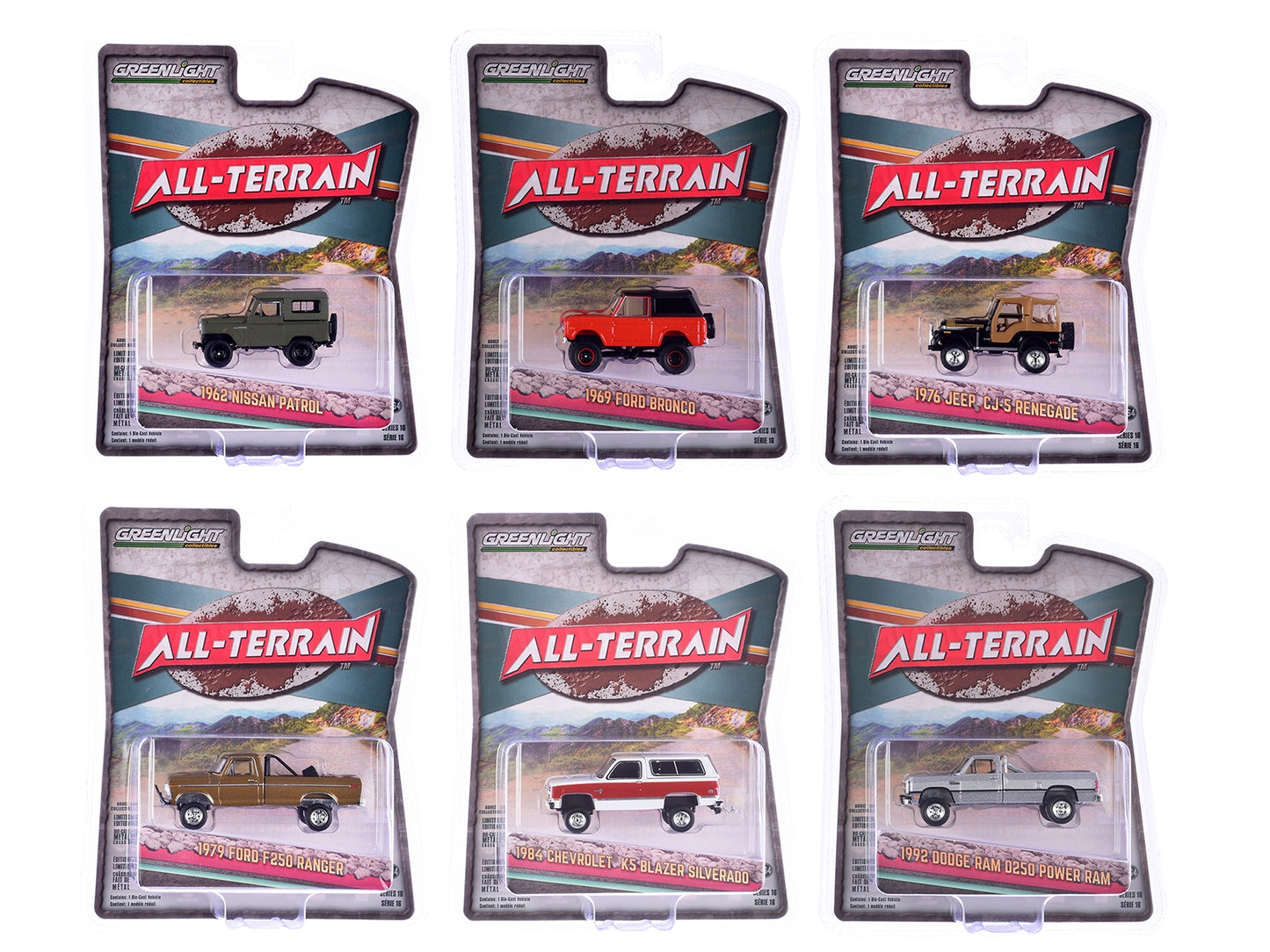 "All Terrain" Series 16 Set of 6 pieces 1/64 Diecast Model Cars - Premium 1/64 Scale Sets from Greenlight - Just $80.99! Shop now at Rapidvehicles