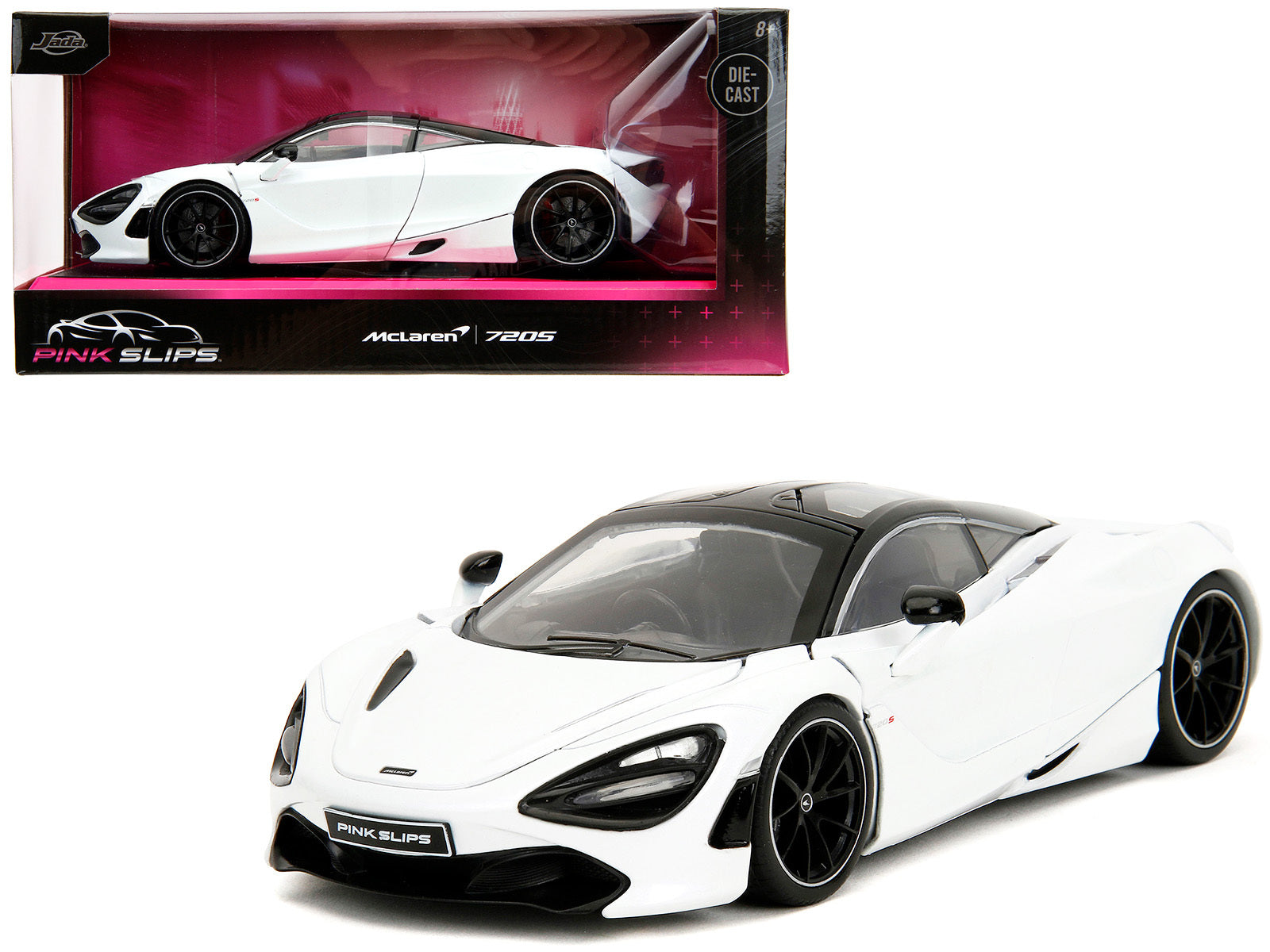 McLaren 720S White Metallic with Black Top "Pink Slips" Series - Premium McLaren Models from Jada - Just $57.99! Shop now at Rapidvehicles