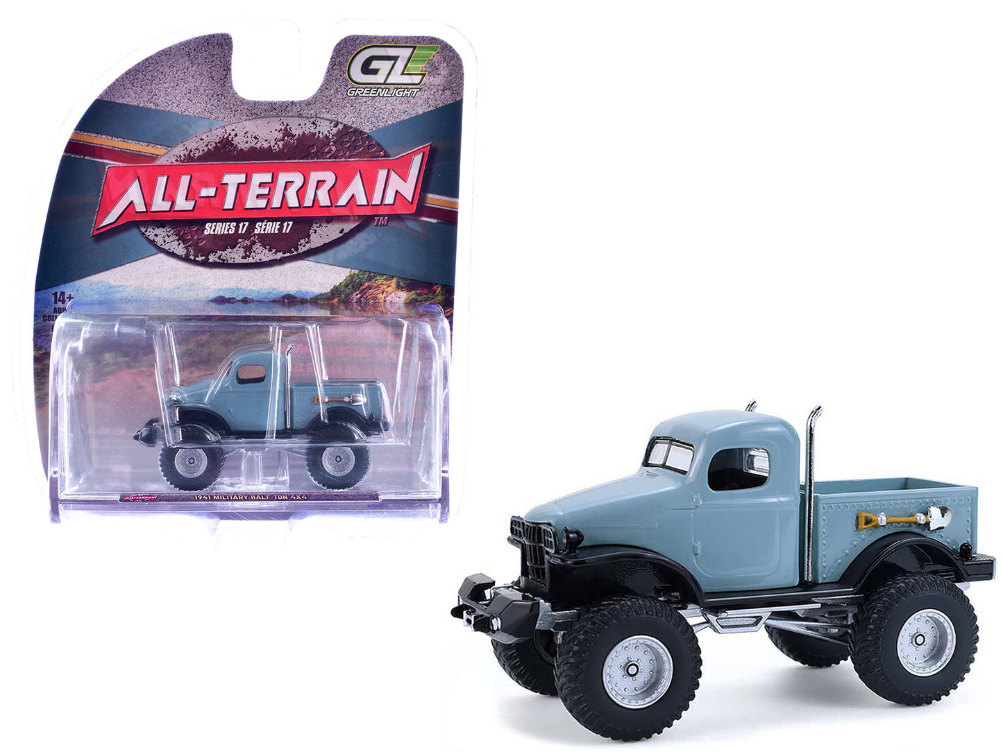 1941 Military Half Ton 4x4 Truck Slate Blue "All Terrain" Series 17 1/64 Diecast Model Car by Greenlight - Use code SHOPAPP15 to get 15 percent off