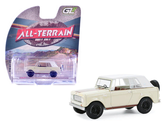 1967 International Scout 800 Sportop Cream with Brown Stripes and White Top "All Terrain" Series 17 1/64 Diecast Model Car by Greenlight