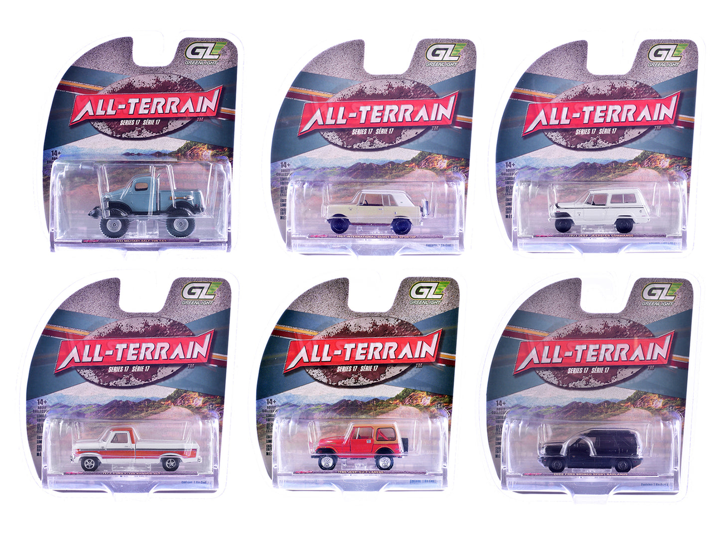 "All Terrain" Series 17 Set of 6 pieces 1/64 Diecast Model Cars by Greenlight  free shipping USA